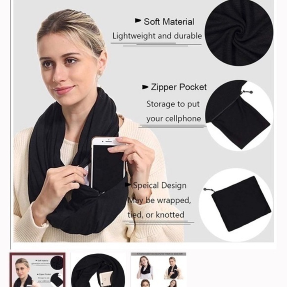 NWT Beyond Yoga Infinity Scarf Black